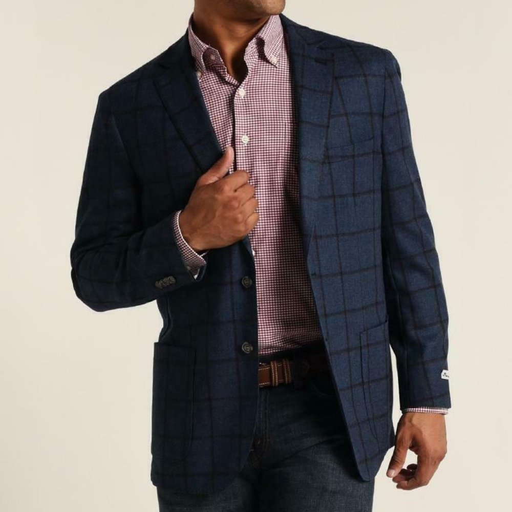 Peter Millar Plaid Soft Wool Blazer H11183 - Picture 1 of 10